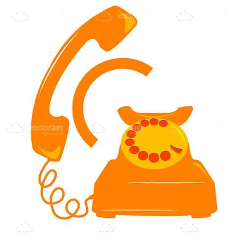 Orange Retro Telephone